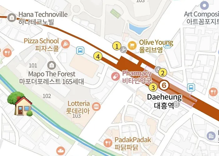 아파트 New Cozy Stay, 10 Min To Hongdae, Itaewon, 2 Min To Daeheung Stn, Park View
